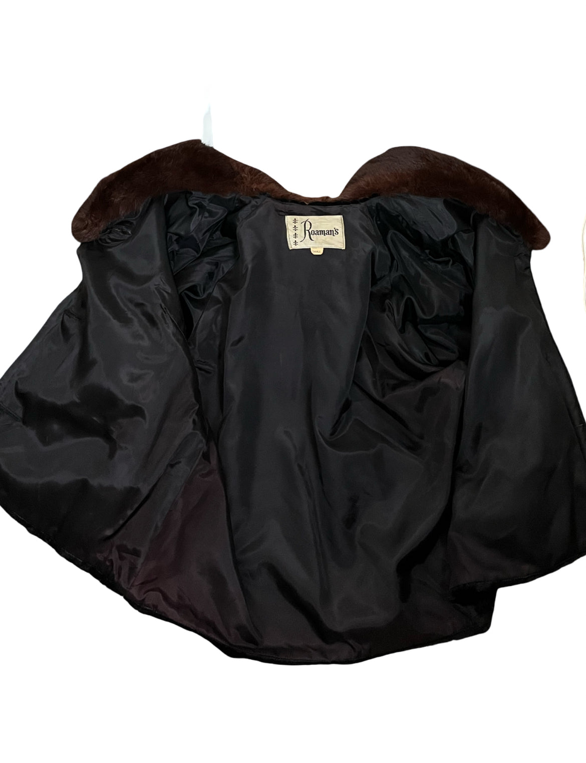 breakfast at tiffany's | 60s ink black coat with mink collar | size S