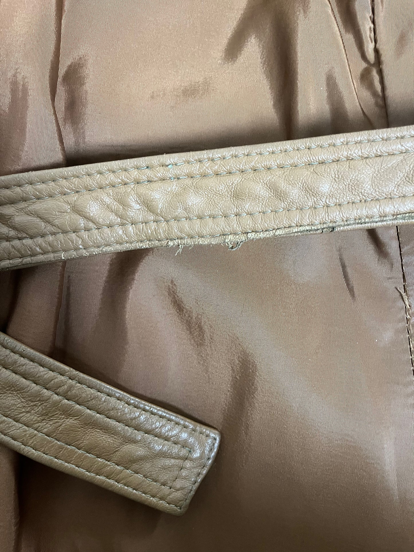 cognac leather & lynx| 70s | size M