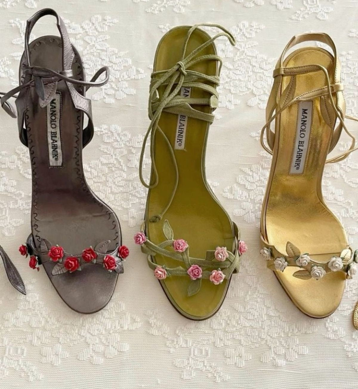 For Kristen | strappy vine Manolo Blahnik heels