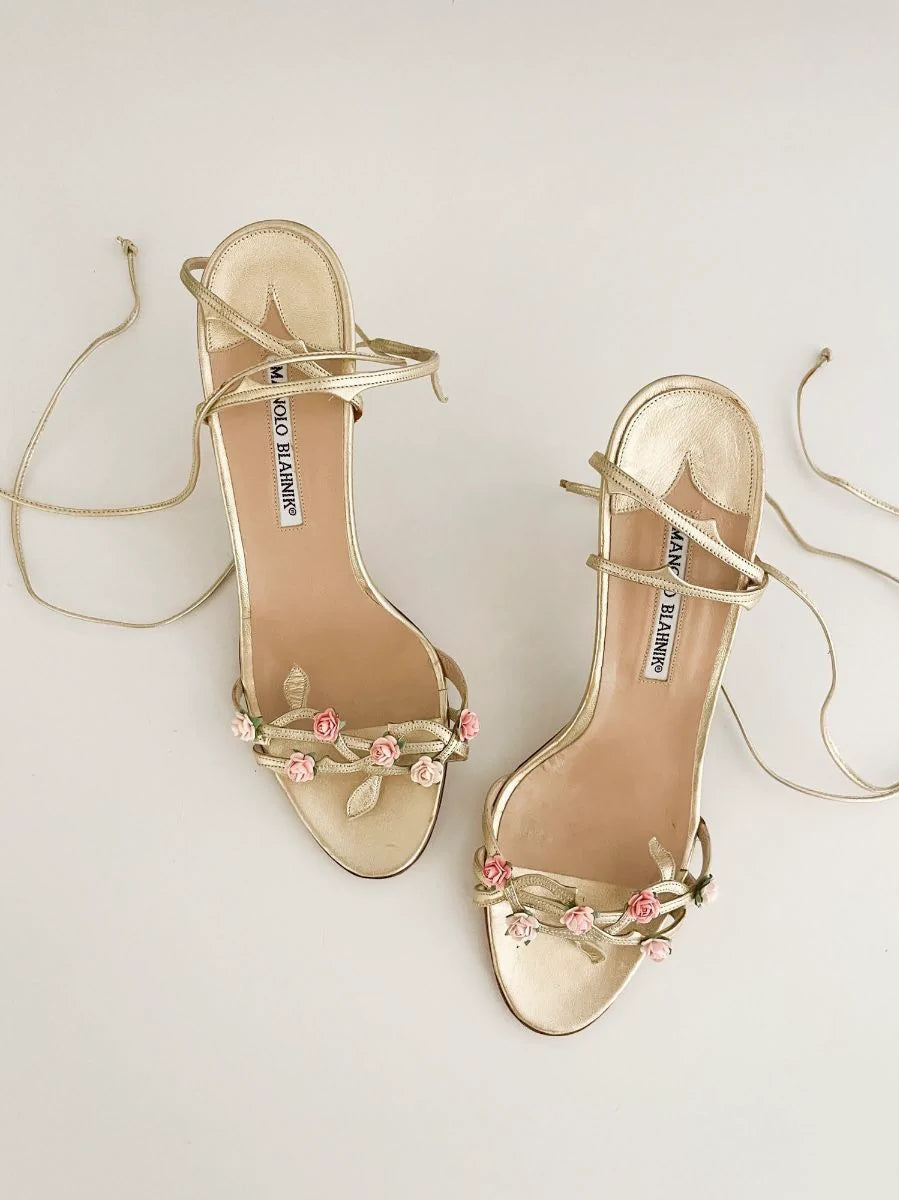 For Kristen | strappy vine Manolo Blahnik heels