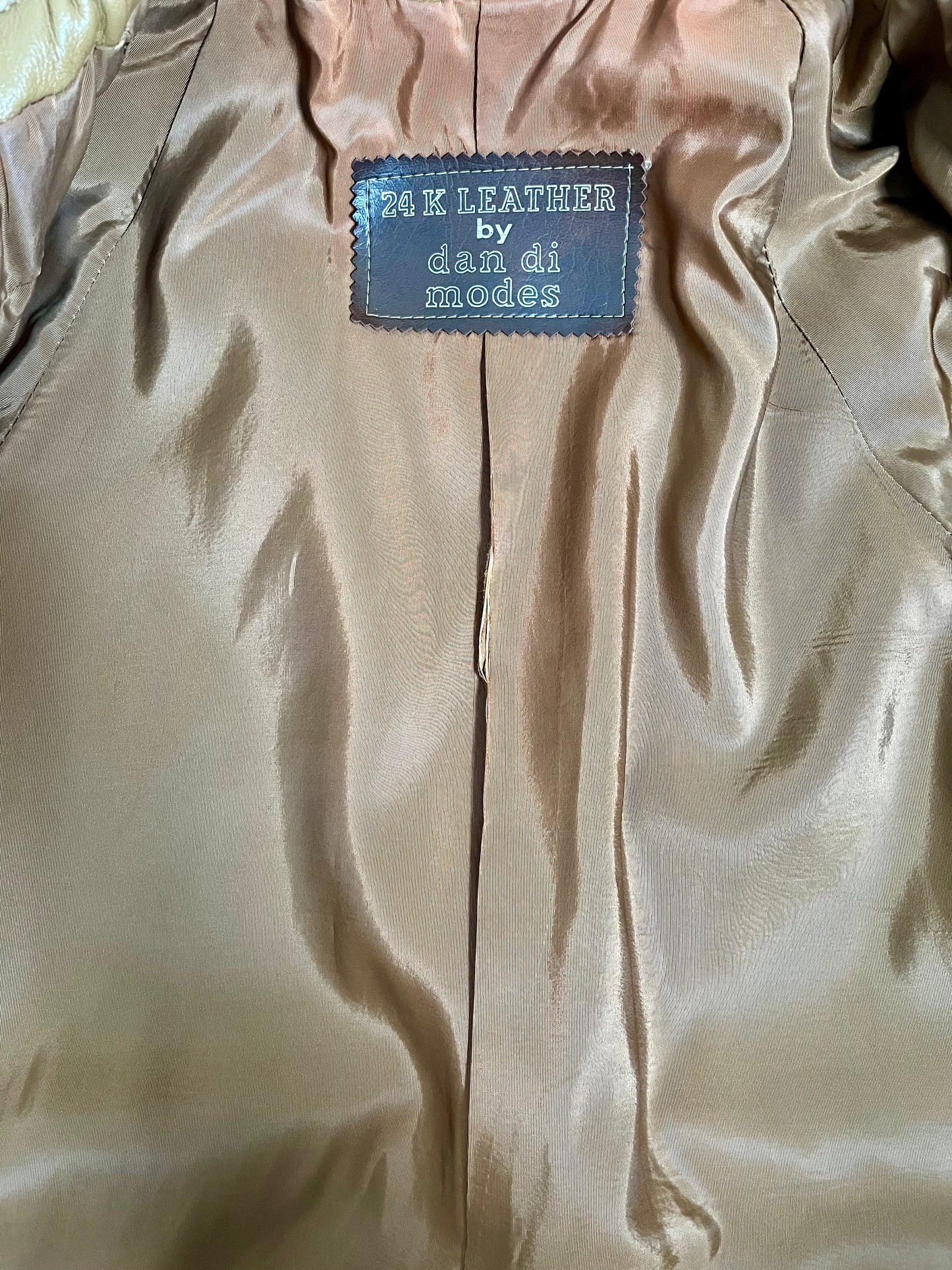 cognac leather & lynx| 70s | size M