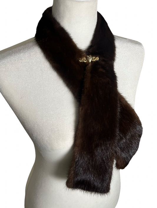 close to the heart|mink scarf with antique locket closure | one size