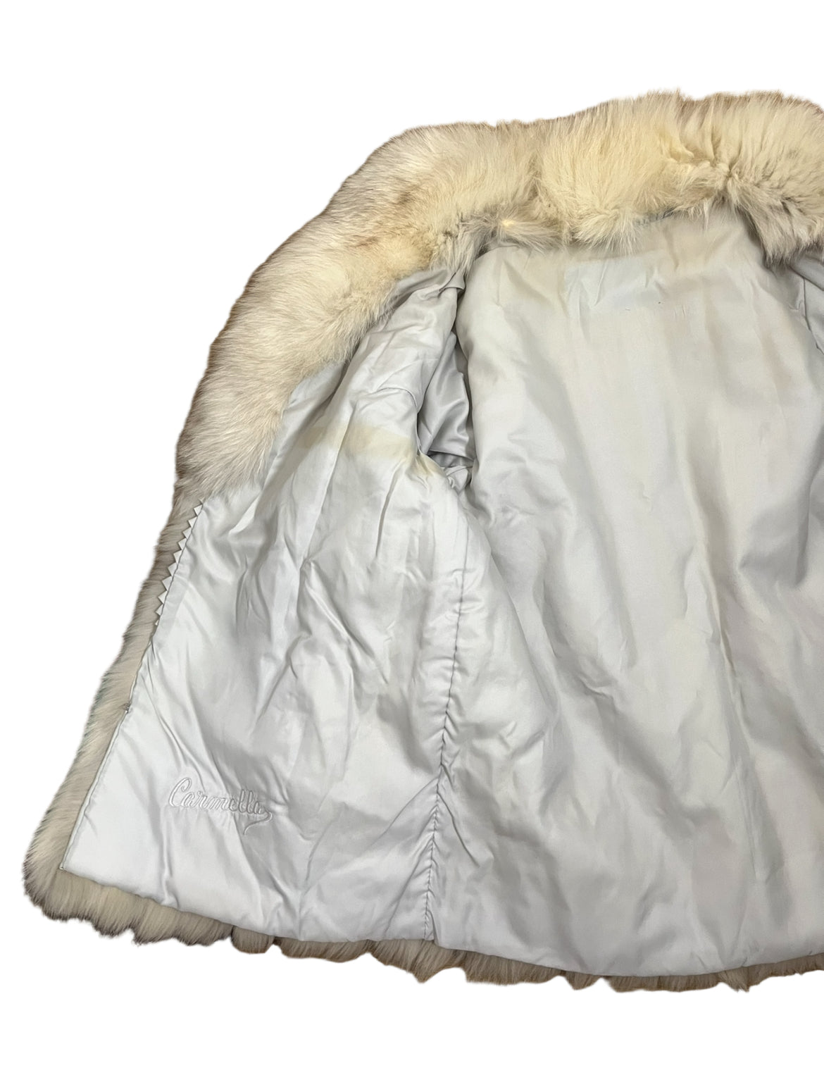 carmella’s overcoat|80s white fox fur | size S