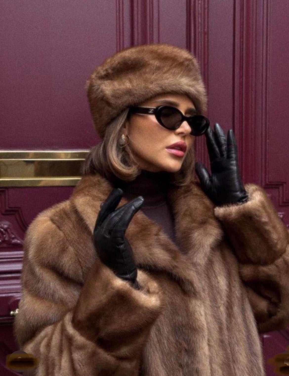 old hollywood mink coat & matching hat | size S