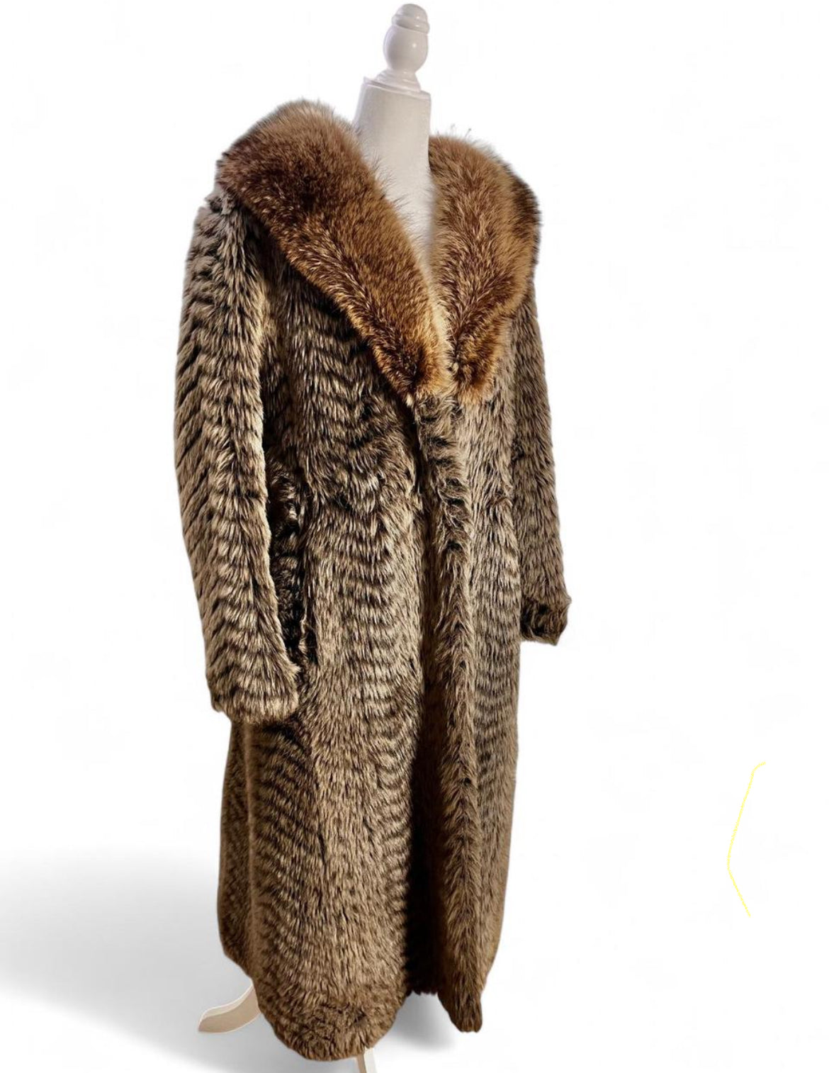 70s faux fur with fox fur collar | size M