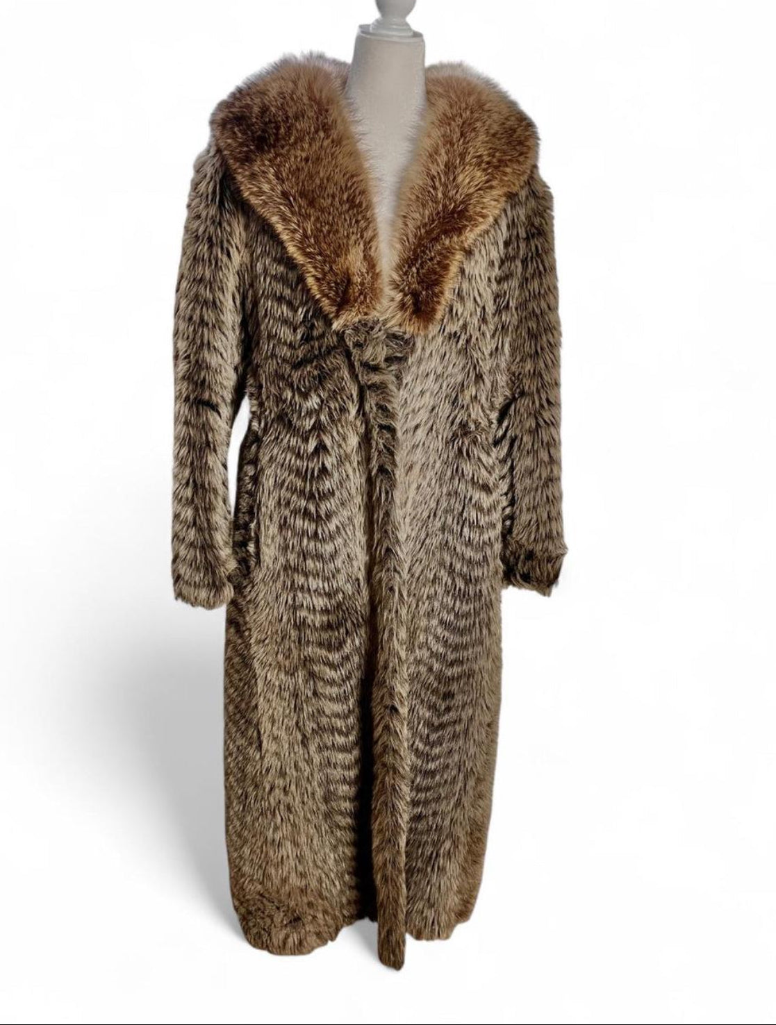 70s faux fur with fox fur collar | size M