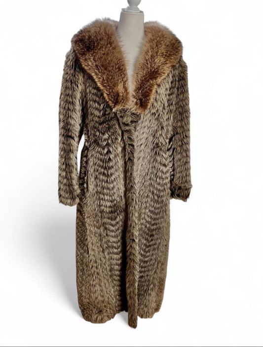 70s faux fur with fox fur collar | size M