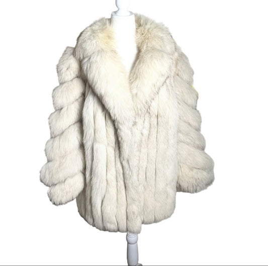 carmella’s overcoat|80s white fox fur | size S
