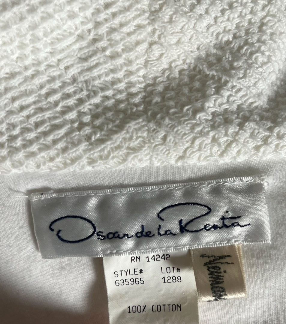 90s Oscar de la Renta | cozy cotton bridal robe | XS-S
