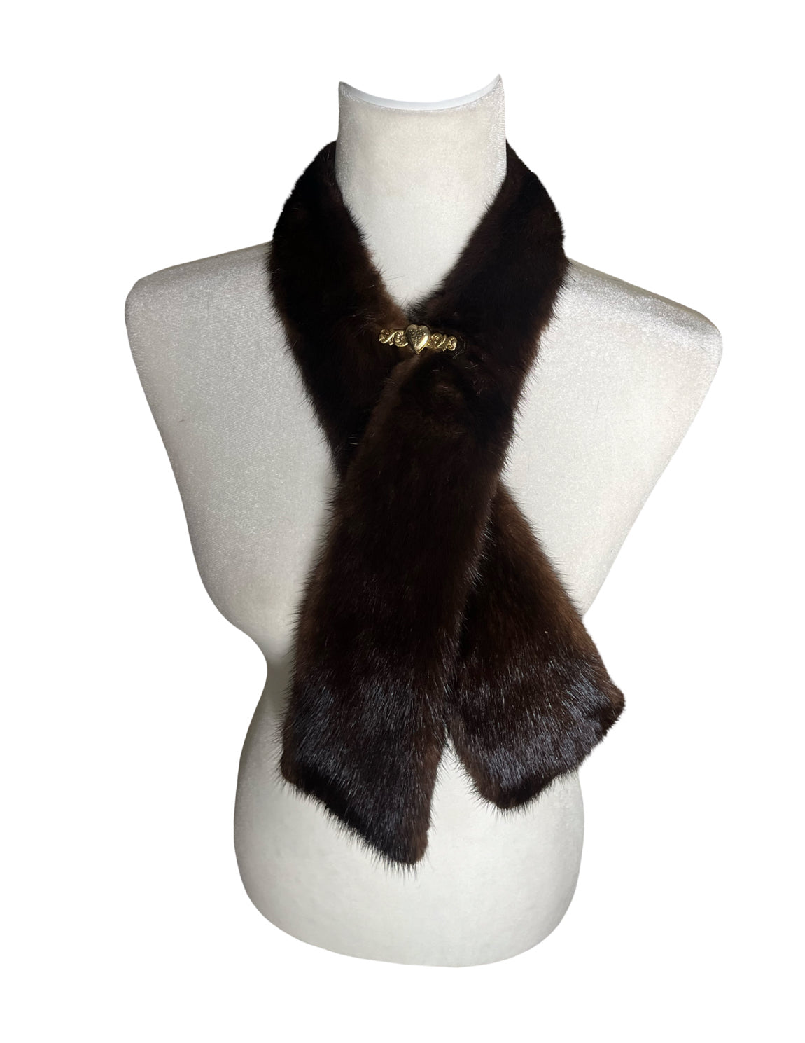 close to the heart|mink scarf with antique locket closure | one size