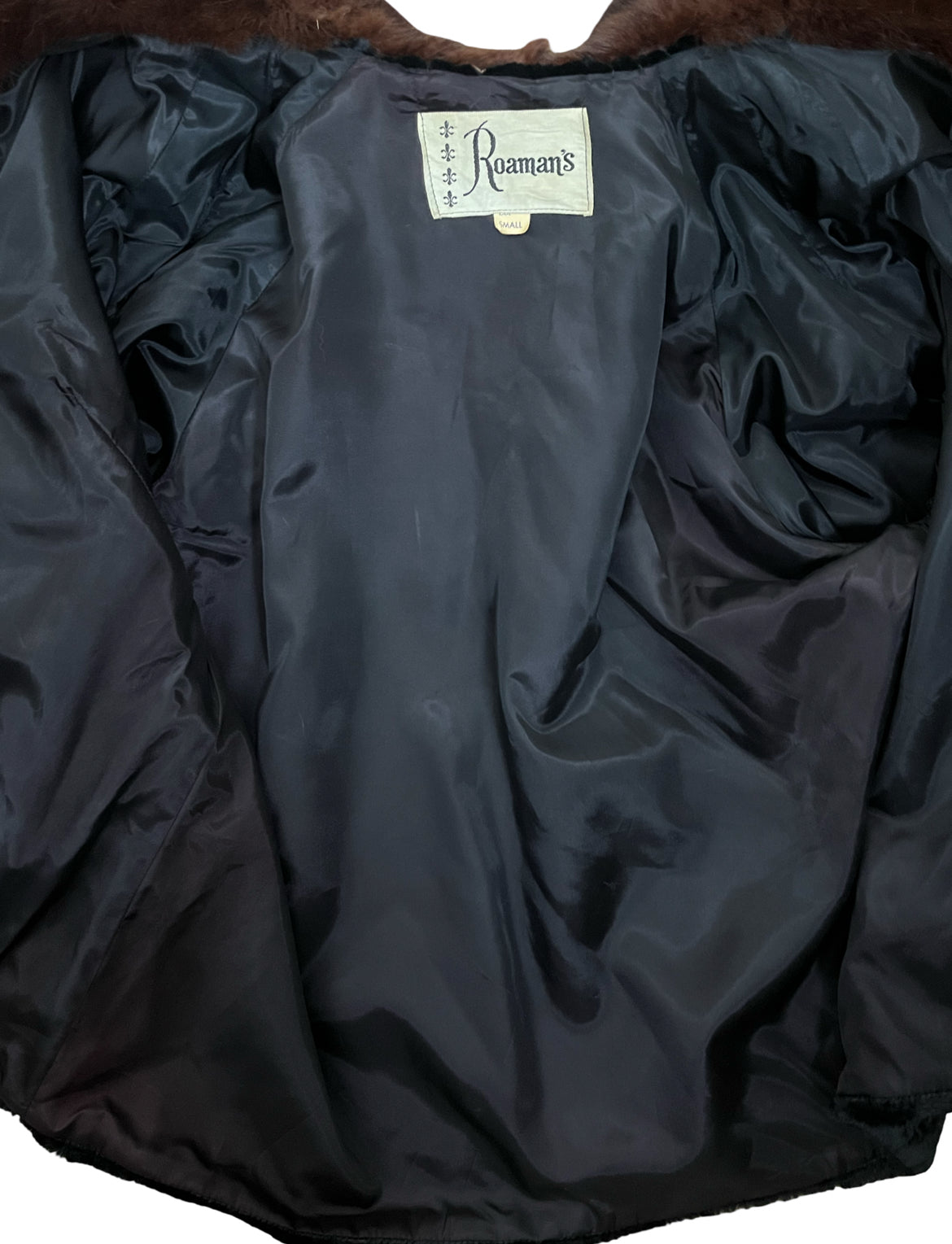 breakfast at tiffany's | 60s ink black coat with mink collar | size S