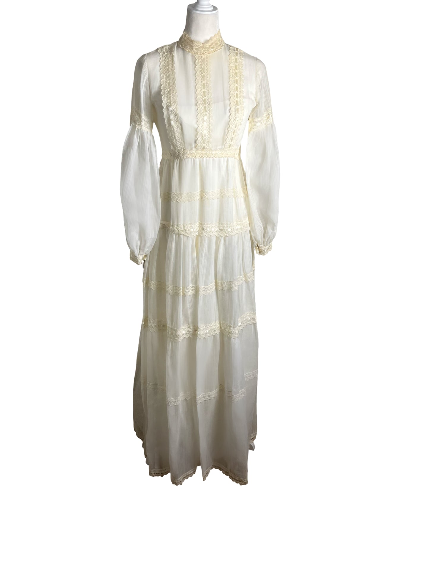 70s | angelic victorian revival gown | S-M