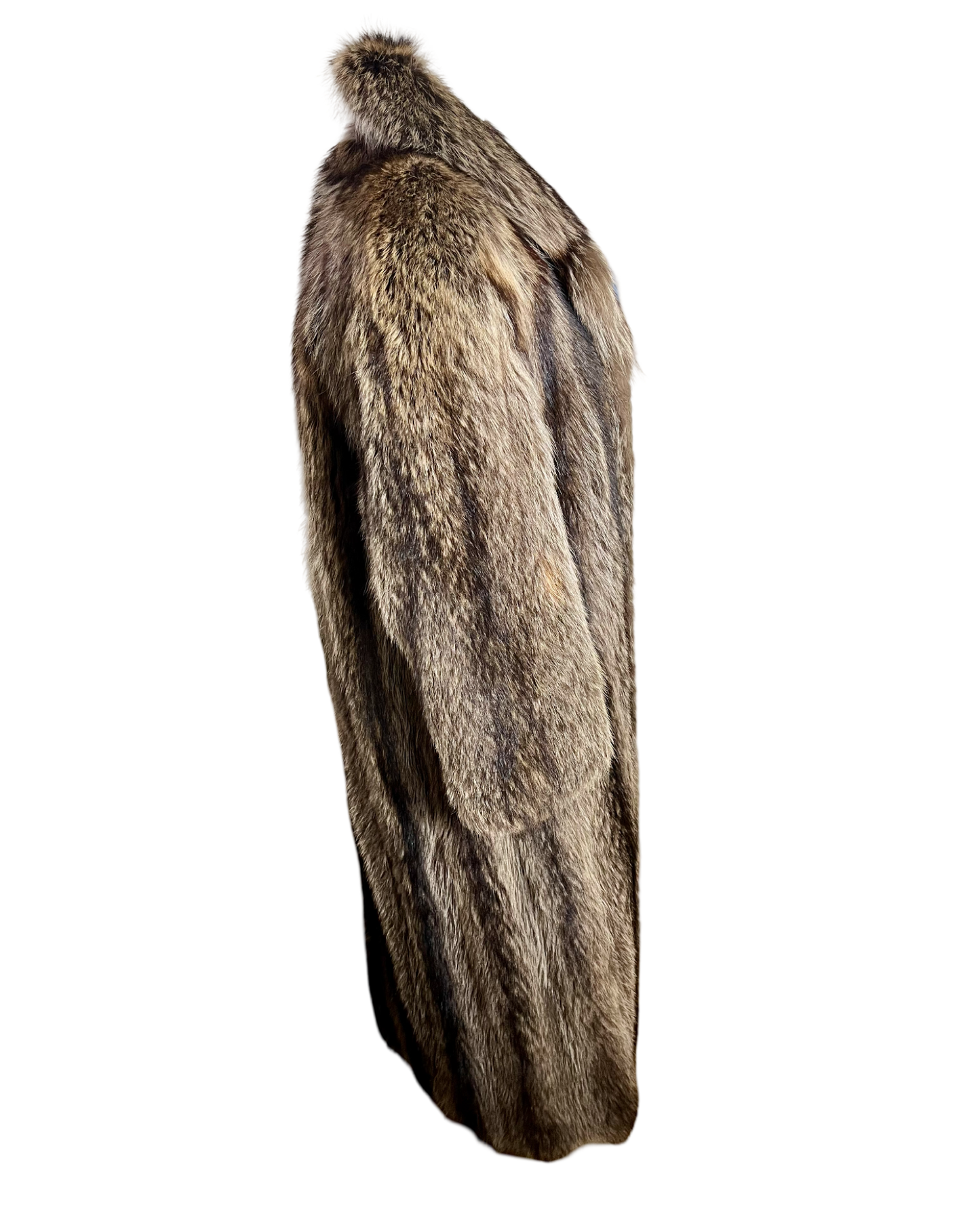 80s full length raccoon coat | size M