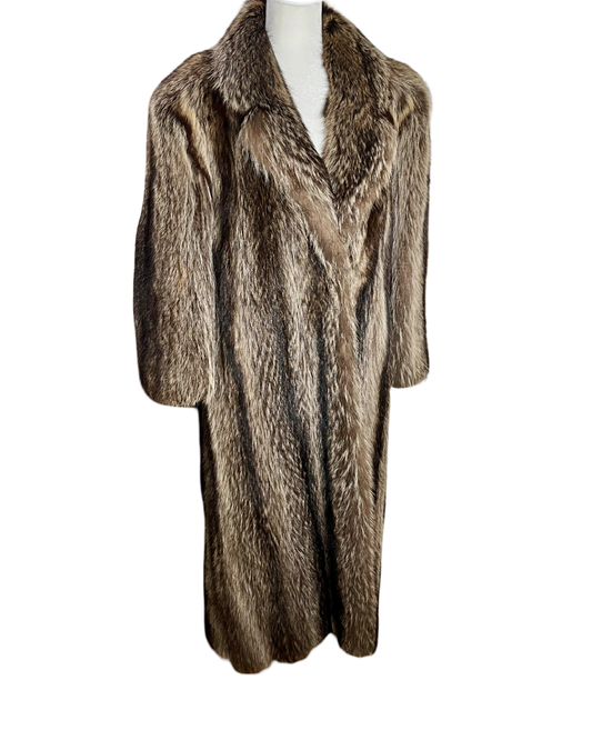 80s full length raccoon coat | size M