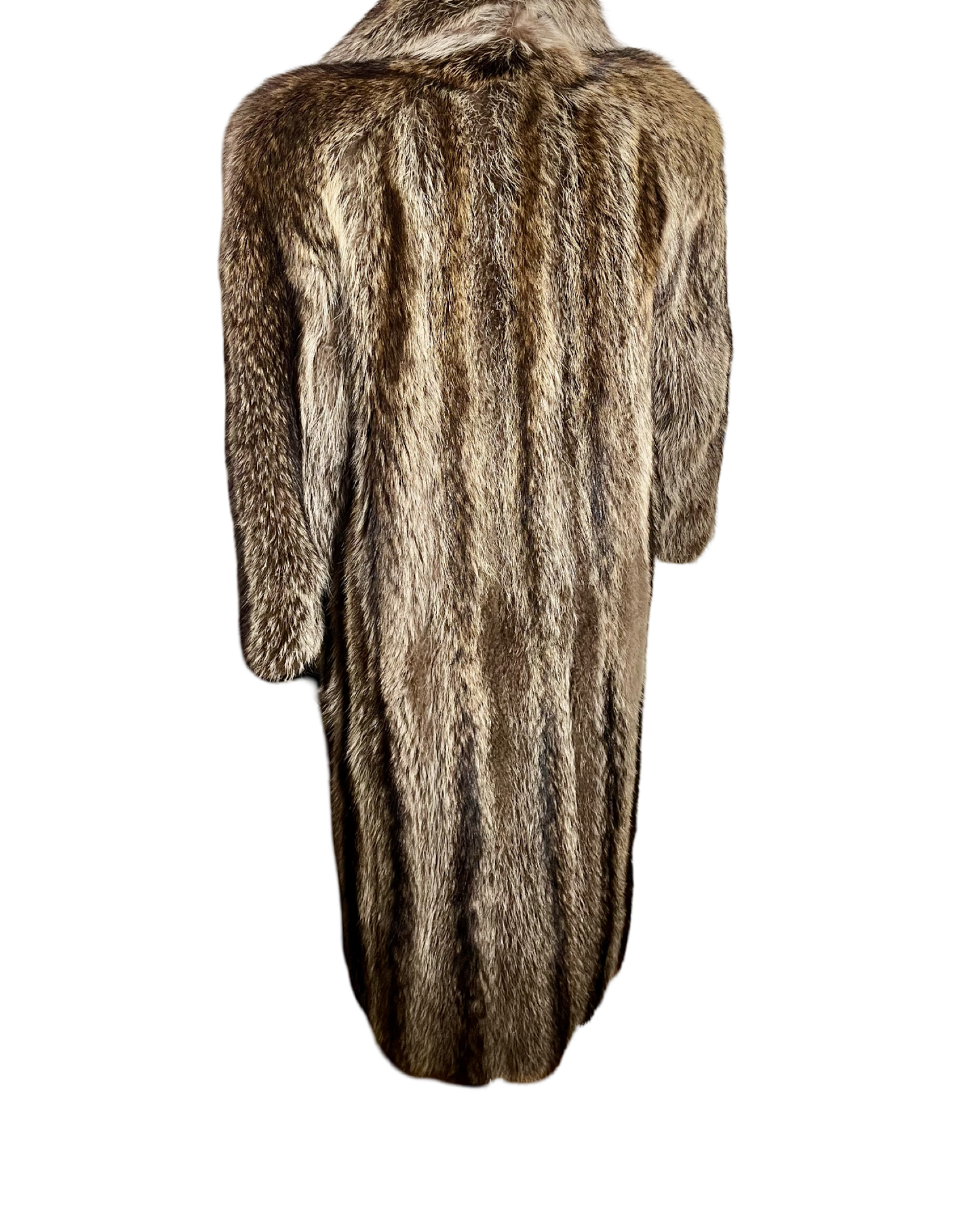 80s full length raccoon coat | size M