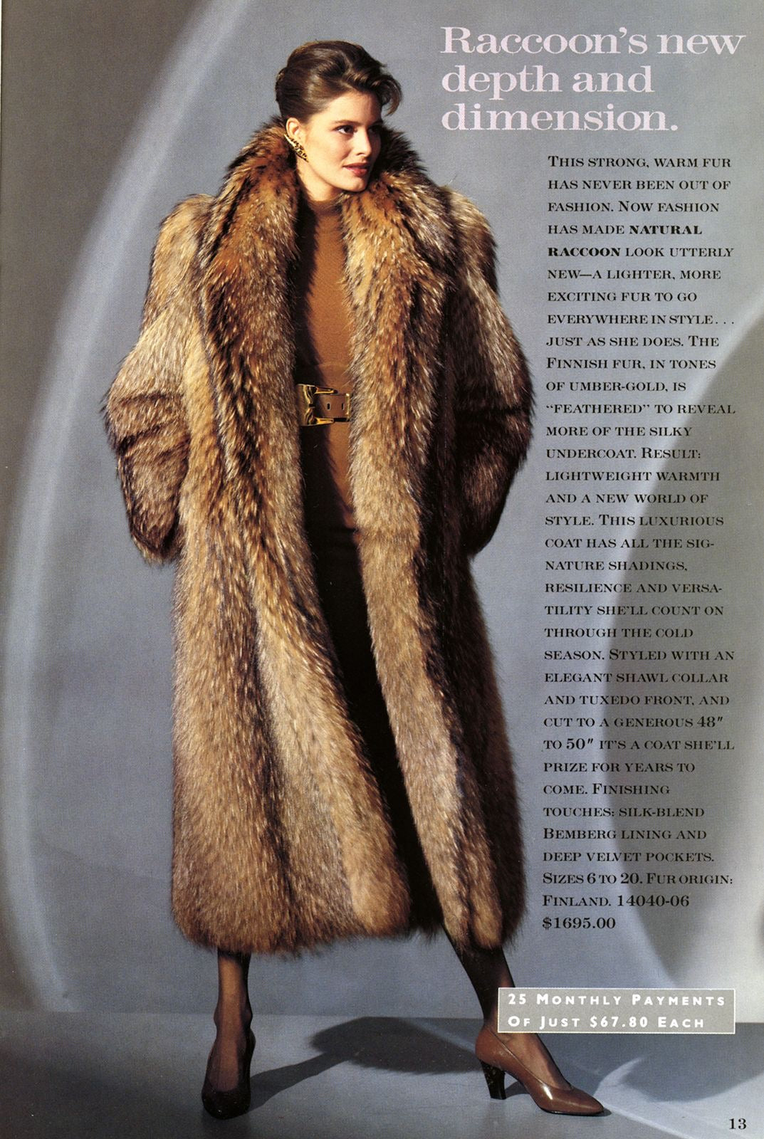 80s full length raccoon coat | size M