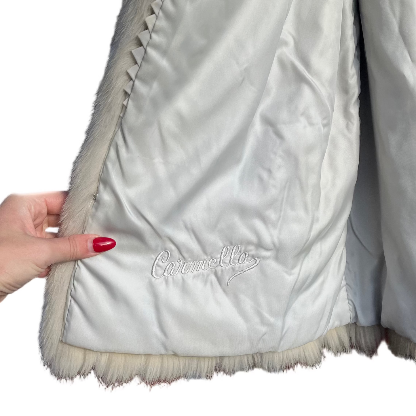 carmella’s overcoat|80s white fox fur | size S