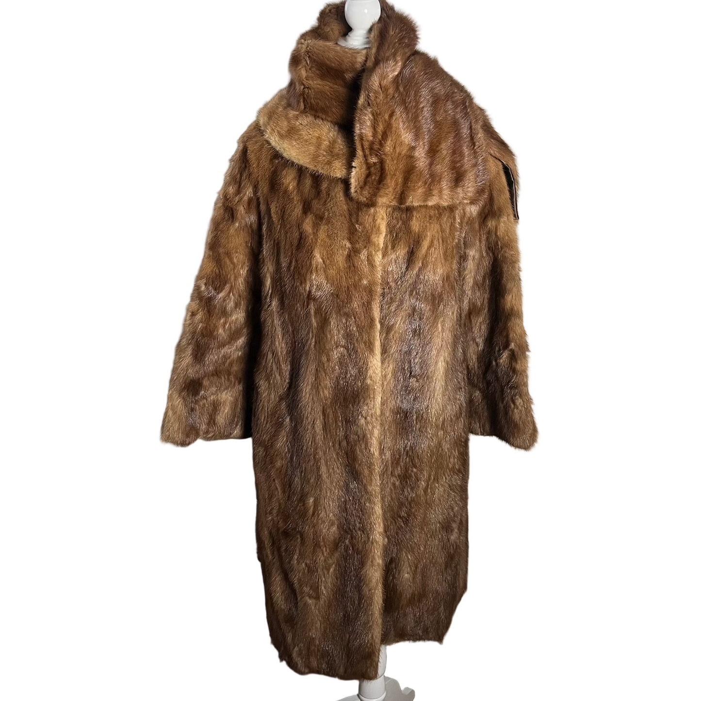double cognac | 70s mink matching set | size S