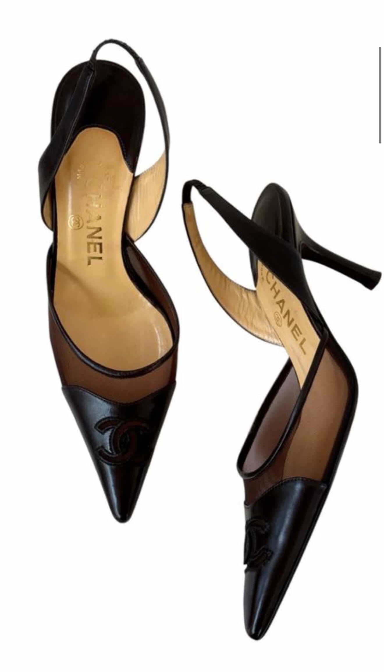 Caroline|custom black designer slingbacks | 37.5