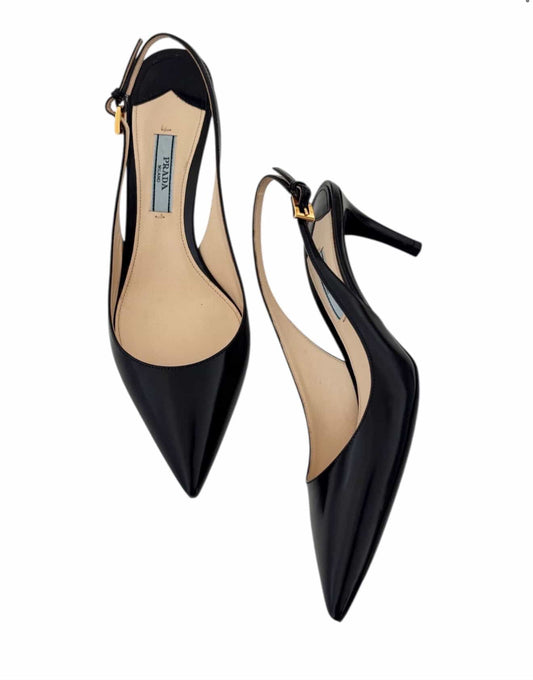 Caroline|custom black designer slingbacks | 37.5