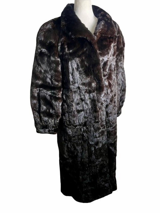 scorsese overcoat| vintage full length mink coat | size M-L