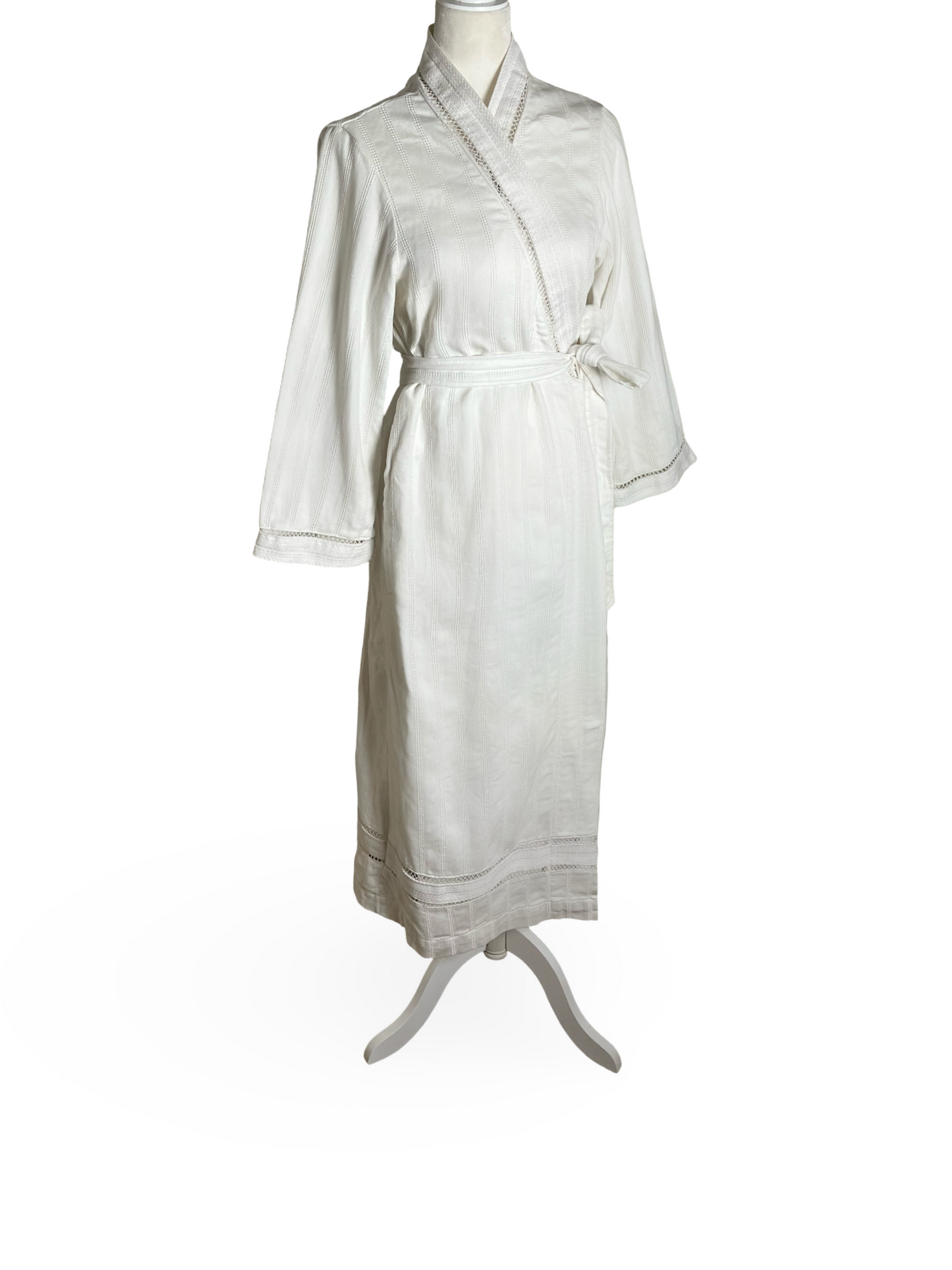 90s Oscar de la Renta | cozy cotton bridal robe | XS-S