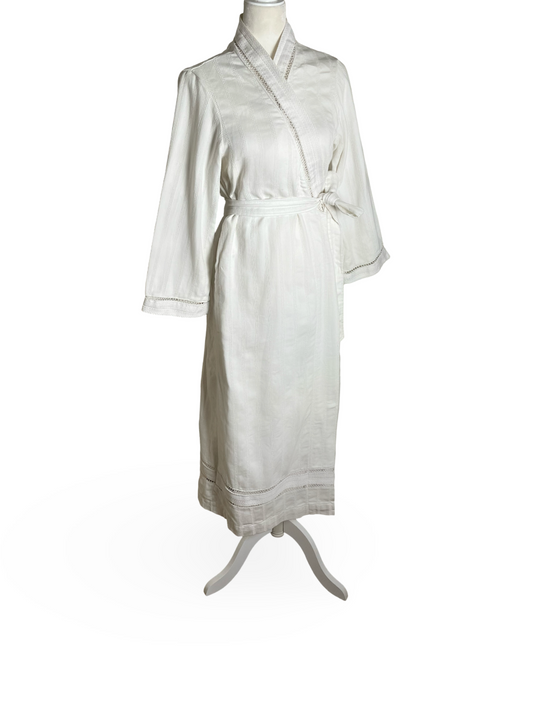 90s Oscar de la Renta | cozy cotton bridal robe | XS-S