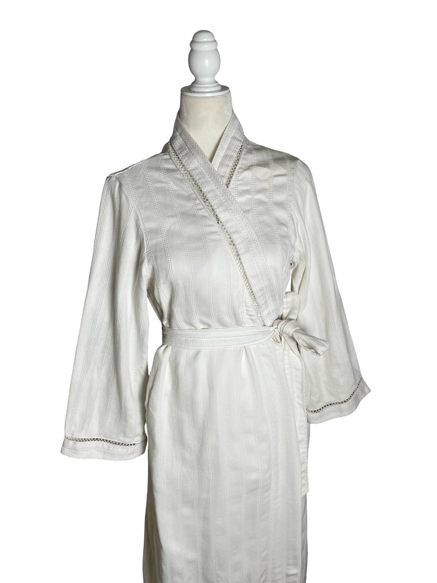 90s Oscar de la Renta | cozy cotton bridal robe | XS-S